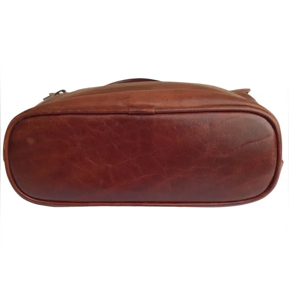 Oroton Vintage Brown Leather Satchel Made In Australia - Picture 8 of 15